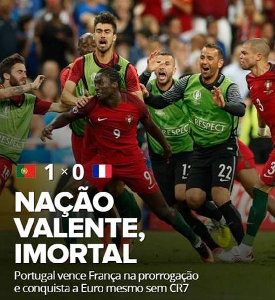 Molto pi entusiasmo nel titolo del brasiliano Globoesporte: 